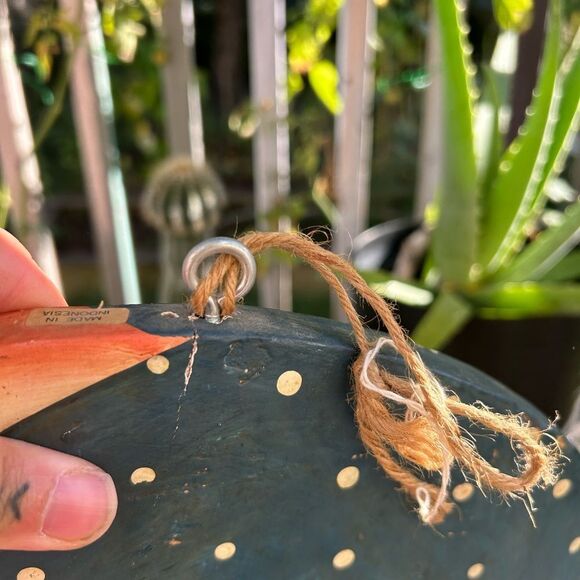 Vintage 16" Handmade Indonesia Hand Painted Sun Moon Wooden Wall Hanging Whimsy - Picture 13 of 16